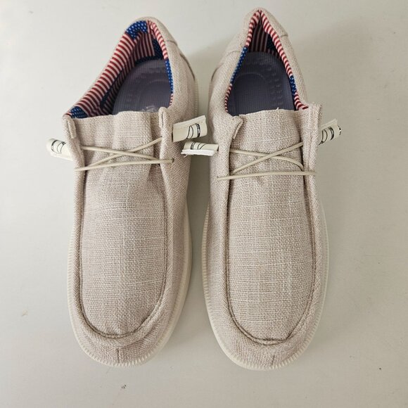 Mens Casual Slip-On Loafers Boat Shoes Size 10/44 Size Linen Blend Upper - Picture 3 of 11